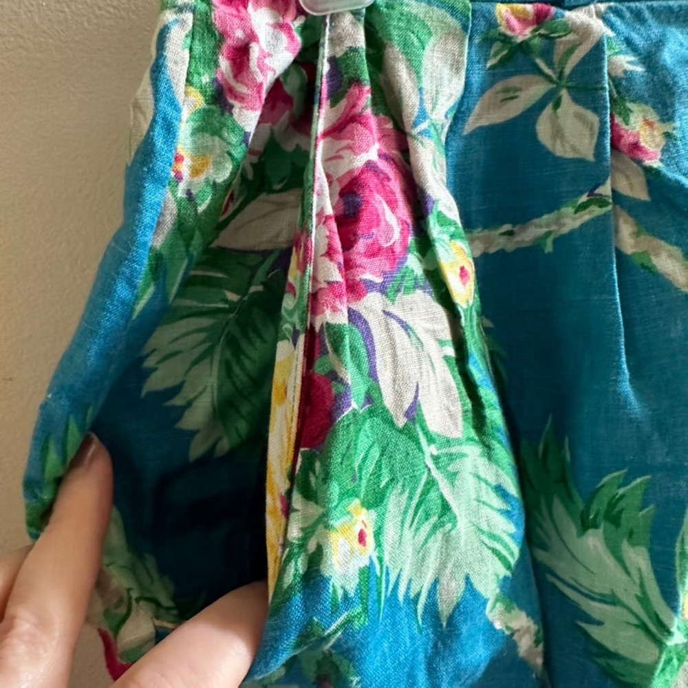 Lauren Ralph Lauren vintage linen floral shorts 8 coastal grandma - Picture 4 of 9